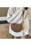 Women's Paper Rope Knitting Pattern Baguette Straw Bag - 3