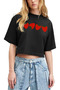 Strawberry print t-shirt, comfortable strawberry print crop top for fruit lovers - 2