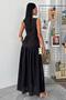 Women's Black Wual One Shoulder Maxi Dress - 4