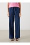 Lcw Jeans Indigo Elastic Waist Striped Wideleg Women's Jean Trousers - 2