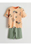 Lcw Kids Elastic Waist Printed T-Shirt and Shorts 2-Pack - 3