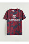 Nevavm Oval Collar Barcelona Printed Boys' T-Shirt with Difference