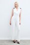 Jumpsuit with Accessory Detail - Ecru - 5