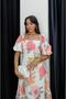 White Watermelon Sleeve Floral Linen Dress - 5