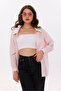Women's Shirt Loose Oversized Pink Shirt Front Pocket Low Shoulder 100% Cotton Shirt - 6