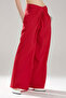 Women's Fold Detailed Design Wide Leg Trousers
