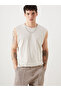 Nevavm with Difference Oval Collar Men's Sleeveless T-Shirt