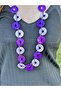 Purple Lilac Ring Beaded Necklace 40 cm - 3