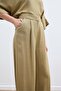 Linen Blend Trousers - Khaki - 5