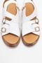 Levine White Genuine Leather Buckle Side Zipper Women's Sandals - 2
