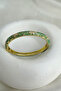 Special Series Enameled Flower Detail Handcuff Bracelet (Diameter: 6cm) - 2