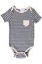 Organic Short Sleeve Striped Baby Boy Body - 2