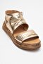Lunas Gold Genuine Leather Side Zipper Women's Sandals - 3