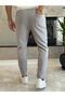 Men's Slim Fit Trousers with Lace-Up Waist Gray Eca012 - 4