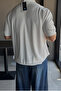 Men's Off-White Patched Short Sleeve Polo Neck Knitwear T-Shirt - 3