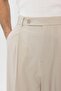 Beige Baggy High Waist Men's Fabric Trousers - 4