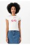 Women's White Slim Fit T-Shirt - Cherry Printed'Gliss' Written