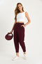 Women's Burgundy Double Button Pocket Detailed Balloon Trousers 60283471 - 3