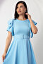 Atlas Dress with Ruffled Sleeves and Belt DKS1213 - 6