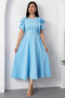 Atlas Dress with Ruffled Sleeves and Belt DKS1213 - 3