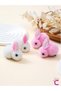 Set of 6 White Pink Beige Rabbit Soft Lined Clip Buckles - Baby Girl Children's Clip Hair Clips - 5
