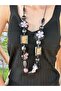 Ethnic Floral Bamboo Beaded Women's Necklace 40 cm - 2