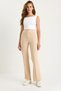 Women's Beige Grass Detailed Flared Trousers 60283472