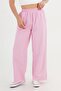 Pink Loose Trousers with Ripped Legs and Elastic Waist - 2