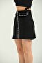 Women's Lace Detail Black Mini Skirt - 5