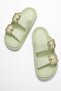 Women's Velcro Sabo Slippers Water Green - 5