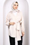 Cream/Biscuit Striped Side Tie Kimono - 3