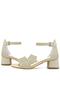 Lilo Glitter Gold Single Strap Girls' Heeled Evening Dress Shoes - 8