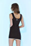 Ss6062 White Fabric Inside the Collar Mini Dress with Logo Detail on the Back - 4
