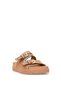 Elit Zeyn8144S Women's Genuine Nubuck Leather Orthopedic Stone Flat Slippers Brown - 2