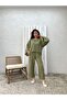 Khaki Green Muslin Trousers Blouse Double Set (Pants-Bluez) - 4