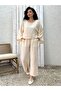 Cream Muslin Trousers Blouse Double Set (Pants-Bluez)