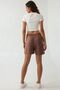 Pleated High Waist Relaxed Cut Lyocell Shorts - 4