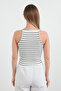 Halter Neckline Body with Striped Ring Detail - 4