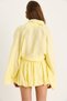 Women's Lemon Yellow Mini Balloon Skirt with Tie Detail Kimono Top and Bottom Set 60434 60283137 - 8