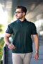 Men's Polo Neck Nefti Green Stripe Detailed Regular Fit T-Shirt - 2530 - 2