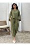 Khaki Green Muslin Trousers Blouse Double Set (Pants-Bluez)