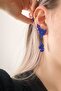 Navy Blue Color Drop Evening Dress Women's Earrings