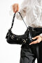 Black Crocodile Women's Shoulder and Shoulder Bag 13X30 Size - 2
