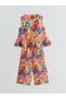 Crew Neck Floral Girls Blouse and Pants 2Pcs - 3