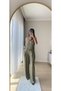 Women's Black Linen Trousers Vest Set