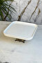Square Porcelain Antique Pedestal Serving Bowl Set - 5