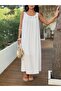 Women's Halter Neckline Seashell Detailed Lined Long Dress - 2