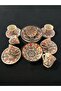 Decorative 6-Person Stylish Tulip Tile Design Fully Handmade Coffee Cup Set and Snack Bowl-Sauce Bowl - 3