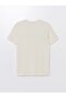 Beige Crew Neck Short Sleeve Printed Combed Cotton Men's T-Shirt - 7