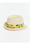 Beige Color Blocked Baby Boy Straw Hat - 3